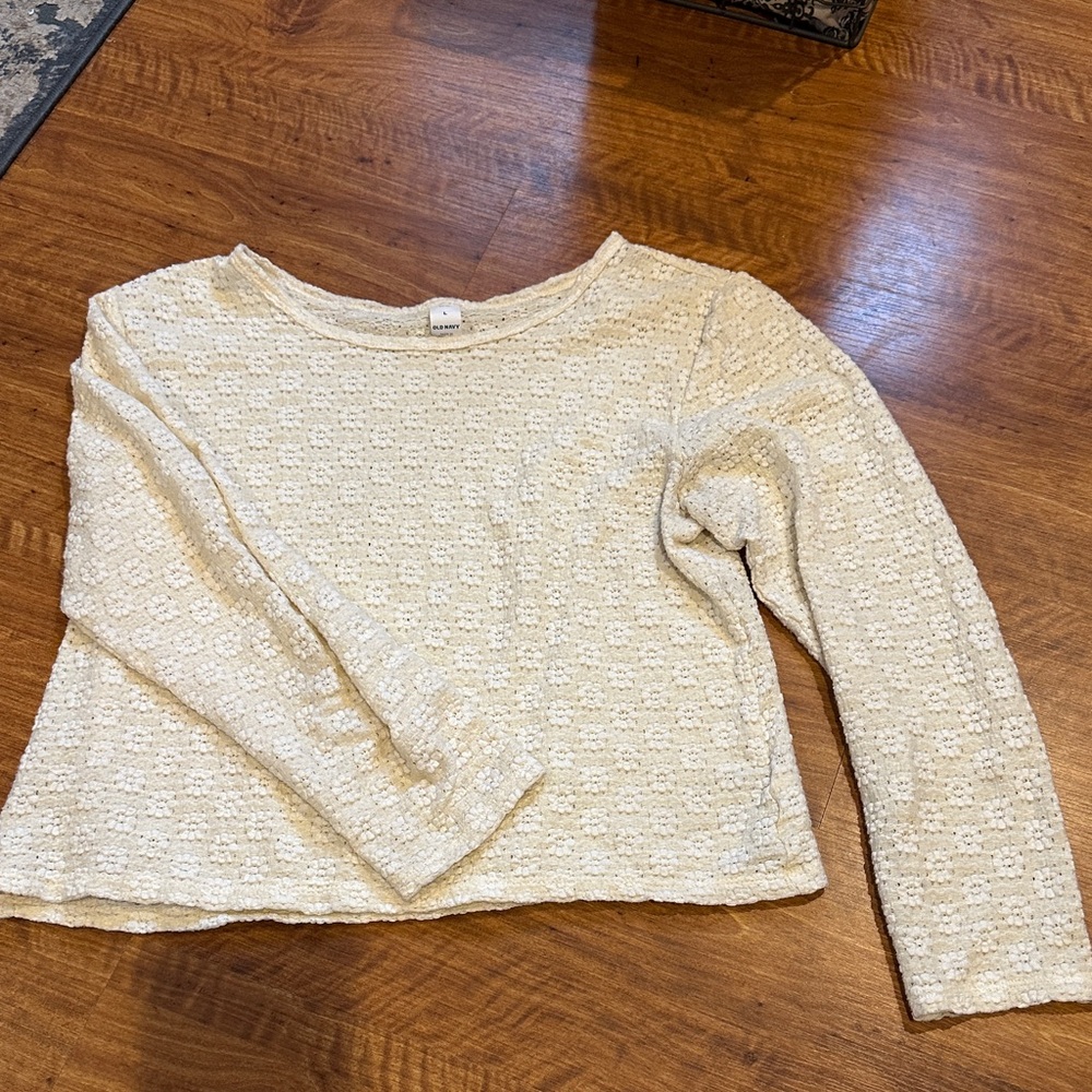 Old Navy Cream Floral Long Sleeve Top